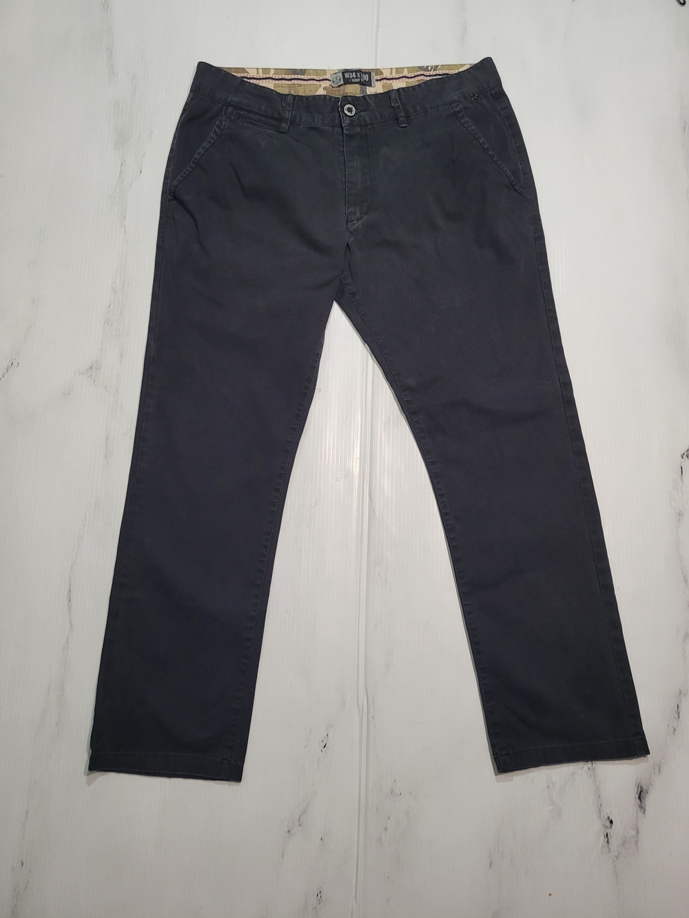 XIOS New York Mens W34 L30 Black Skinny Fit Chino Pants Camo